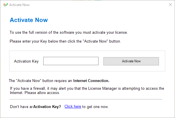 Activate Now screen.