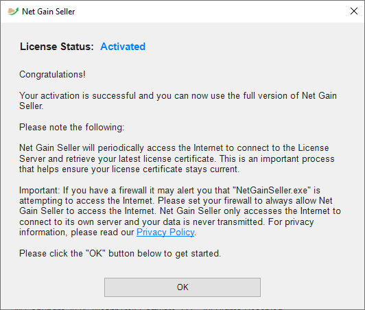 Activation Successful