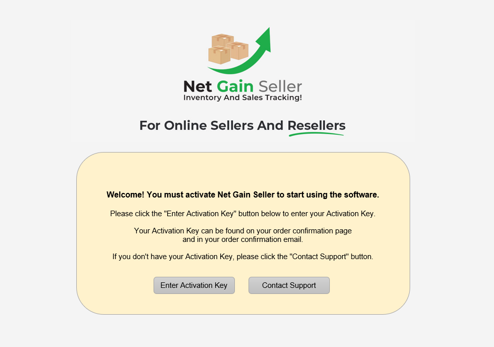 Enter Activation Key button.